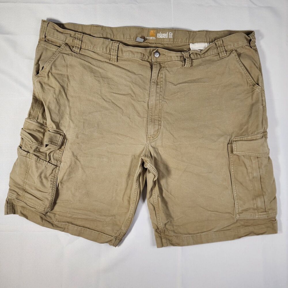 Carhartt Men's 52 Relaxed Fit Rigby Canvas Cargo Pockets Shorts Khaki Workwear